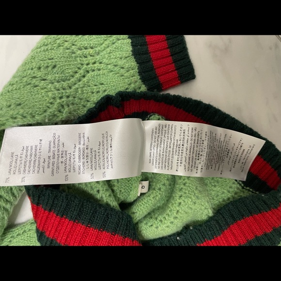 NWT Green Gucci Girls wool and cashmere sweater - Picture 5 of 5